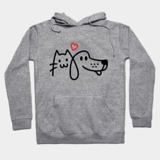 CAT AND DOG TOGETHER FRIENDS Hoodie